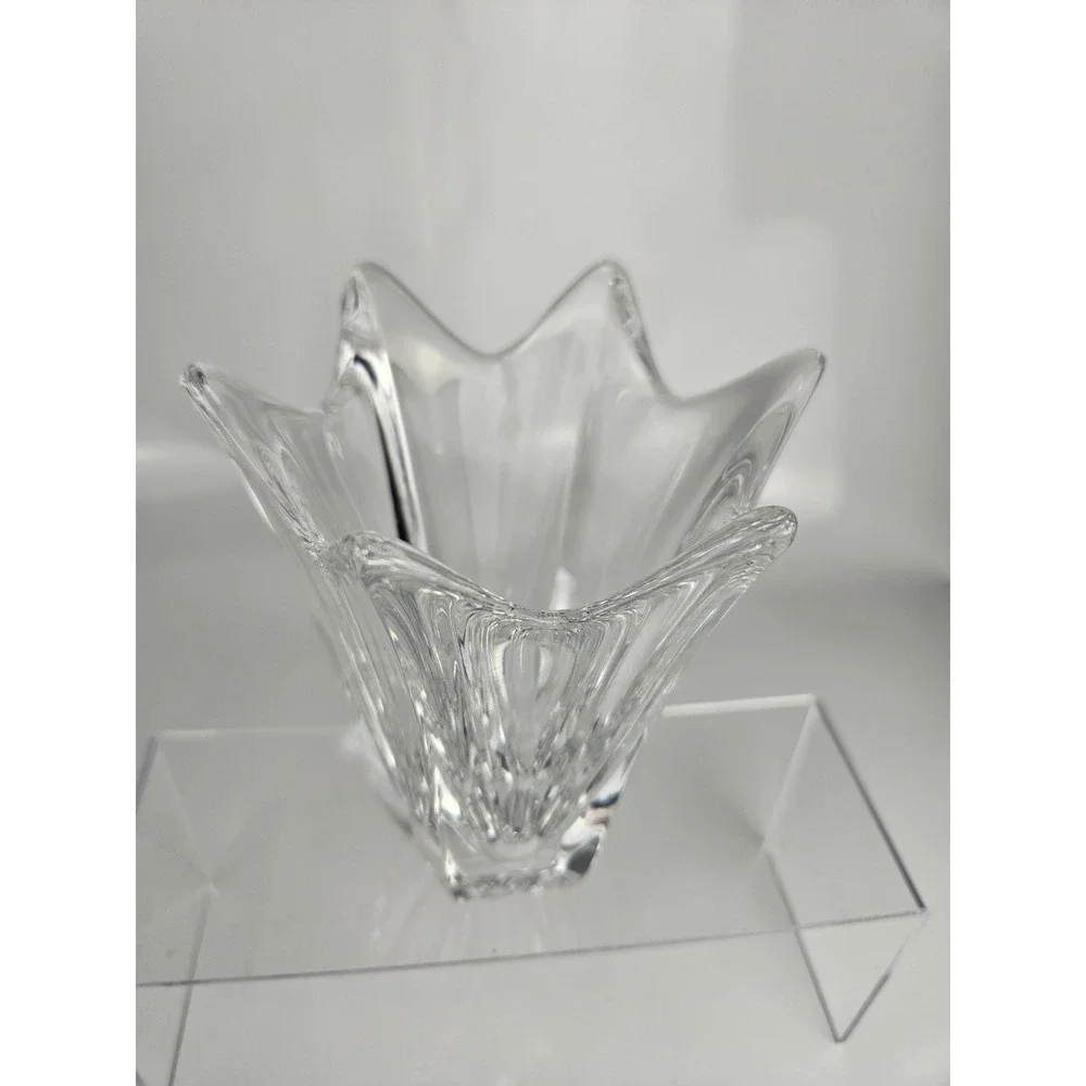 Set Of‎ 2 Orrefors Crystal Belle Tulip Flower Vases 5 7/8 Inch Paneled Lovely
